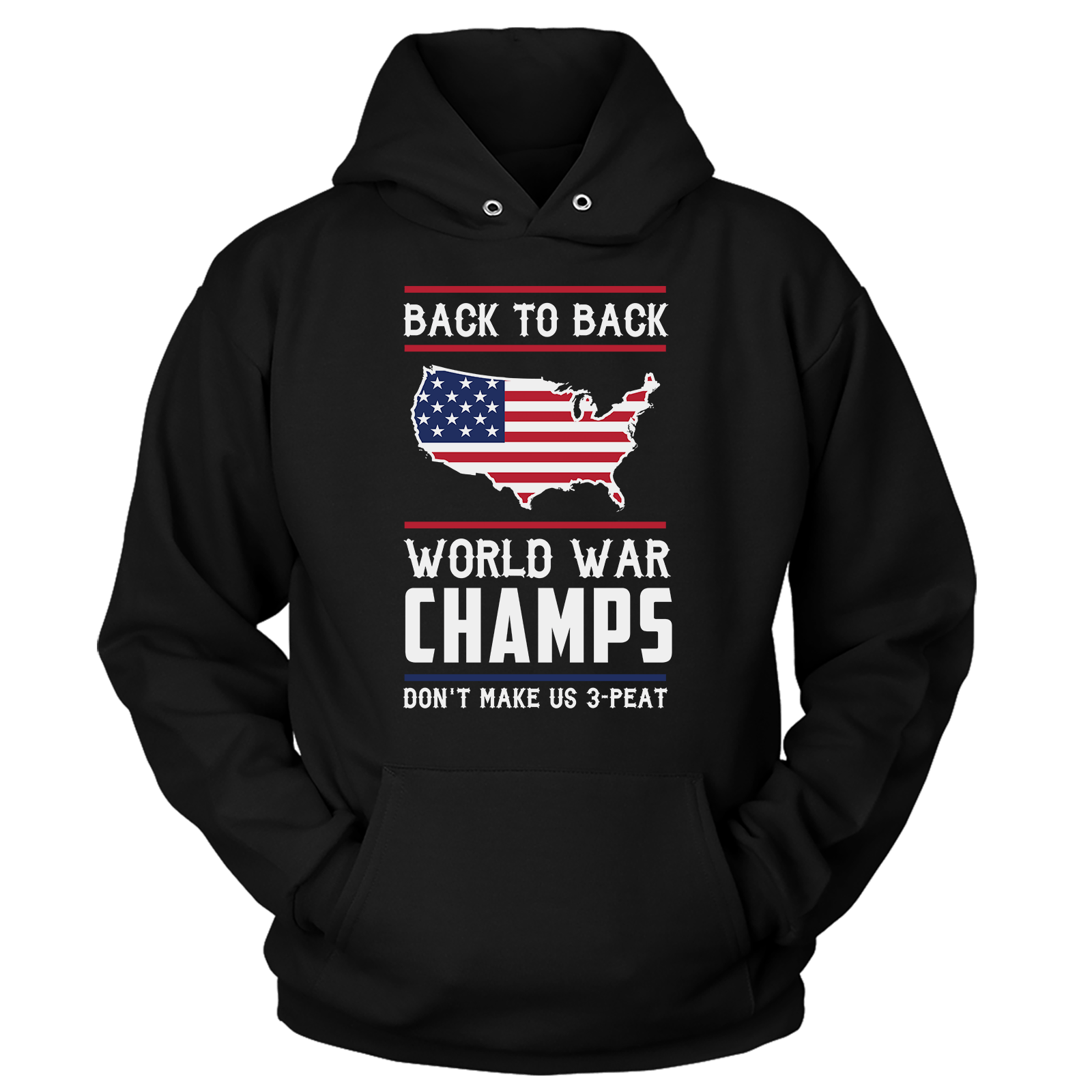 T-shirt Unisex Hoodie / Black / S Back-To-Back World War Champs! V2 (Ladies)