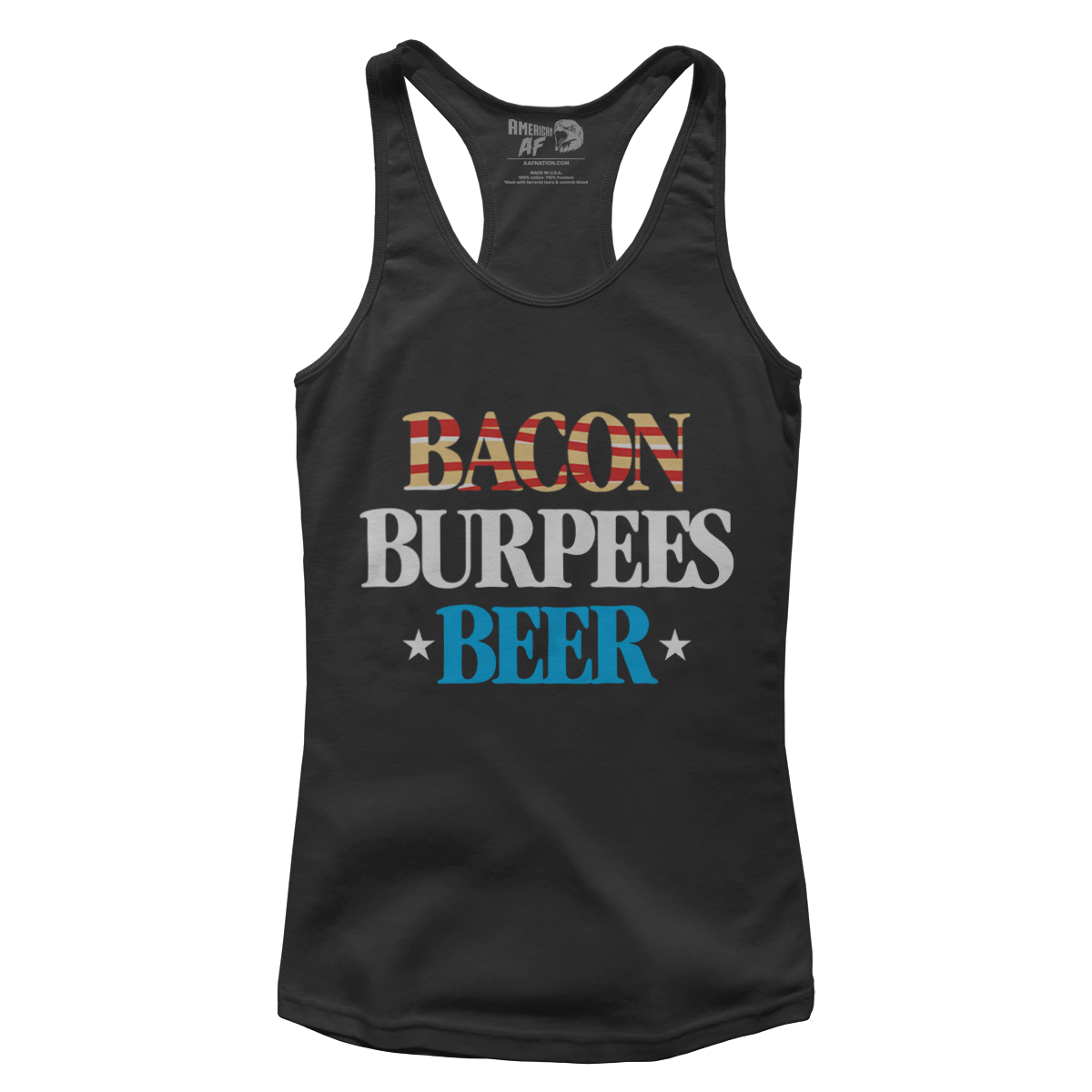 T-shirt Premium Ladies Racerback Tank / Black / XS Bacon, Burpees, Beer (Ladies)
