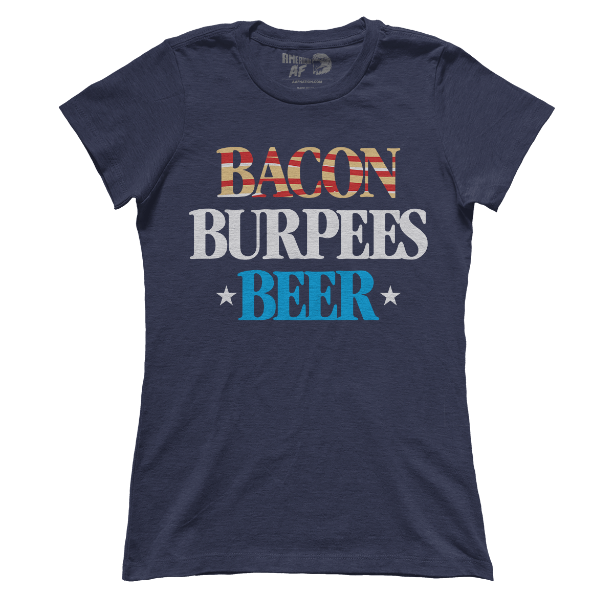 T-shirt Premium Ladies Tee / Navy / S Bacon, Burpees, Beer (Ladies)