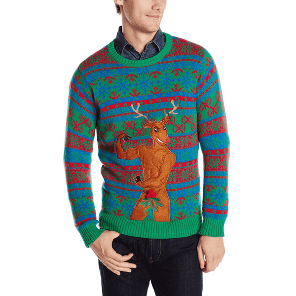 Bachelorette Party Beefcake Reindeer Sweater