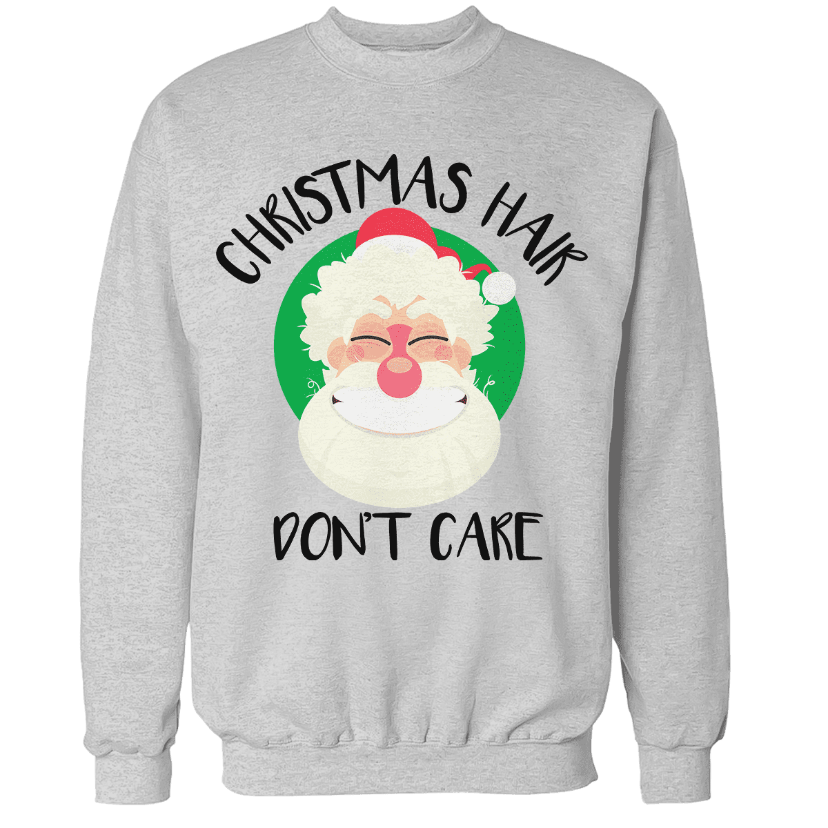 Raglan Premium Sweatshirt / Heather Gray / S Christmas Hair Don't Care