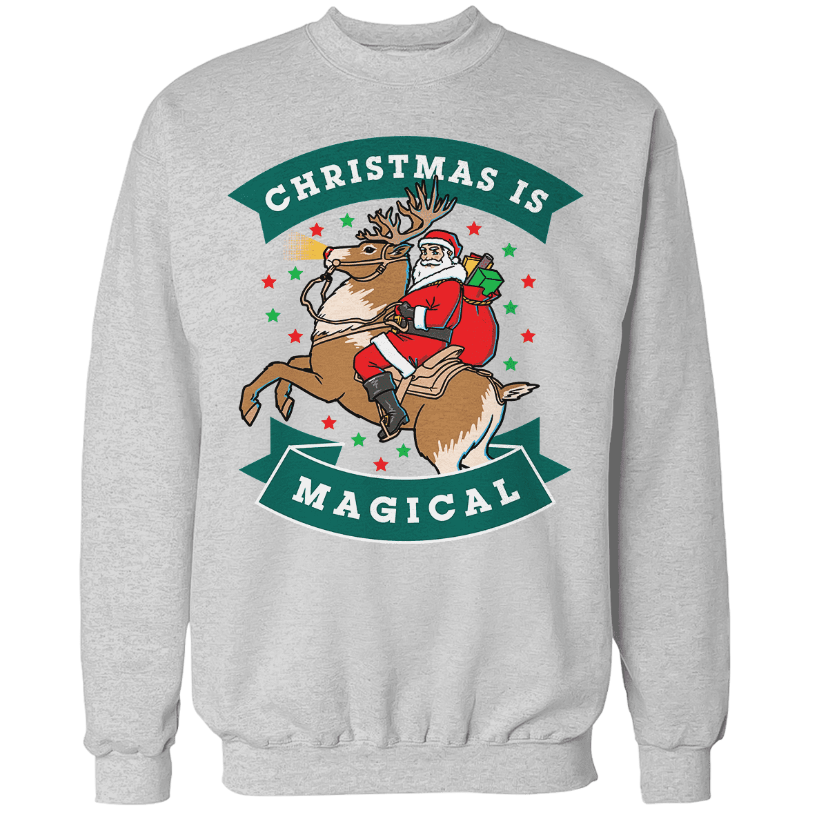 Raglan Premium Sweatshirt / Heather Gray / S Christmas is Magical V1