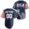 Shirt Custom Blue America Baseball Jersey