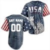 Shirt Custom Blue Camo America Baseball Jersey