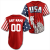 Shirt Custom Red USA Baseball Jersey