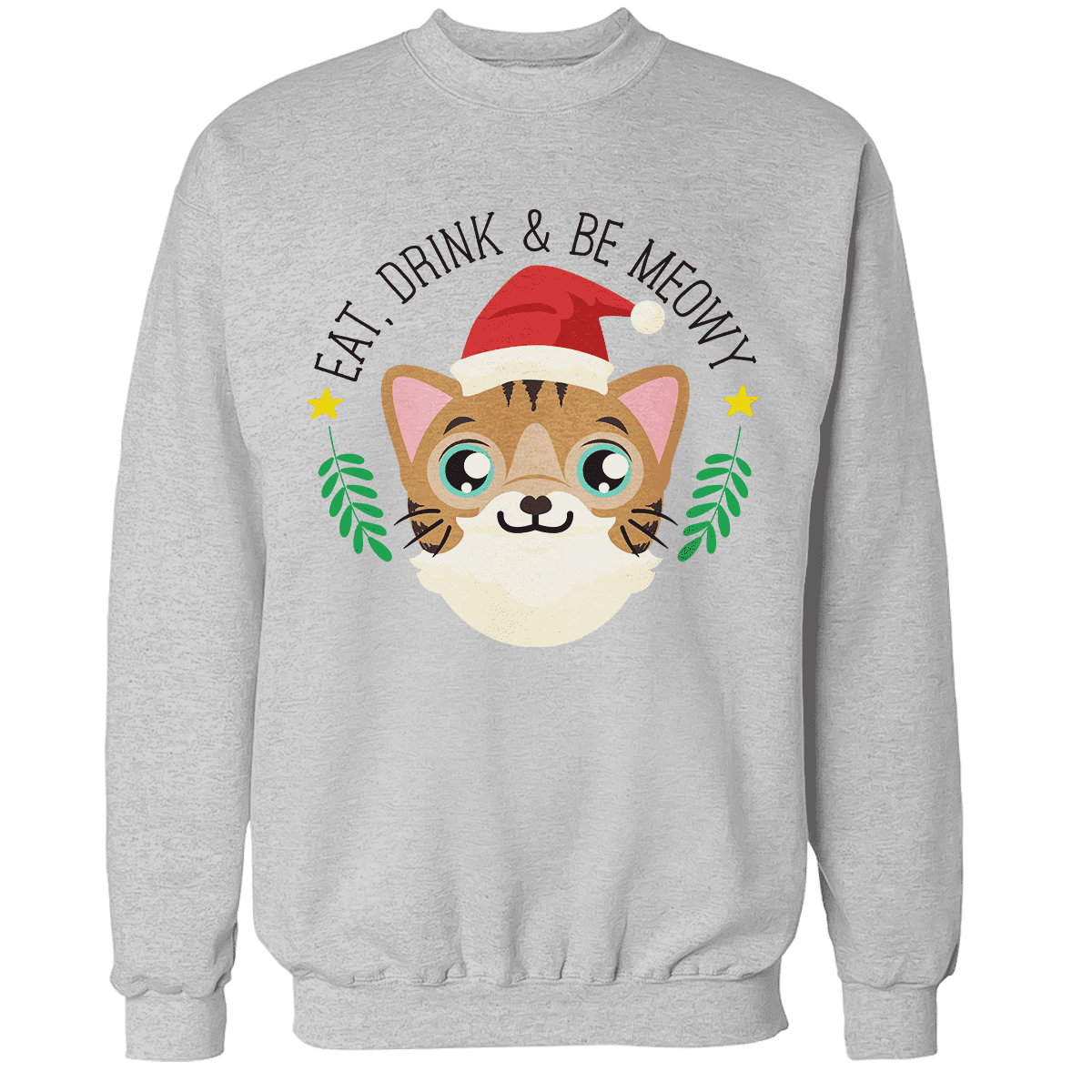 Raglan Premium Sweatshirt / Heather Gray / S Eat, Drink & Be Meowy