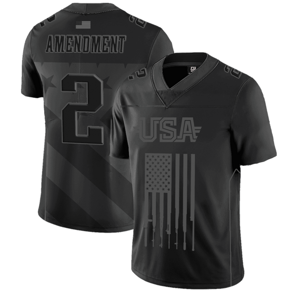 Team USA 2nd Amendment Football Jersey Blackout Edition