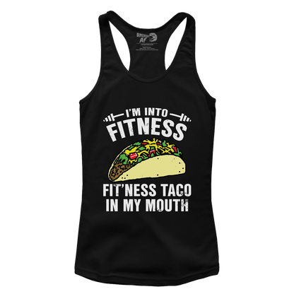 T-shirt Premium Ladies Racerback Tank / Black / XS Fitness Taco (Ladies)