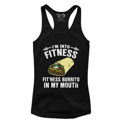 T-shirt Premium Ladies Racerback Tank / Black / XS Fitness Burrito (Ladies)