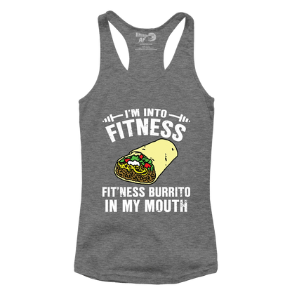 T-shirt Premium Ladies Racerback Tank / Heather Gray / XS Fitness Burrito (Ladies)