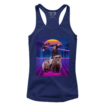 T-shirt Premium Ladies Racerback Tank / Navy / XS Trump on a Bear (Ladies)