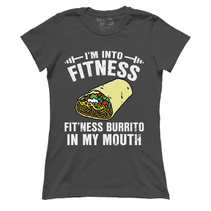 T-shirt Premium Ladies Tee / Dark Gray / S Fitness Burrito (Ladies)