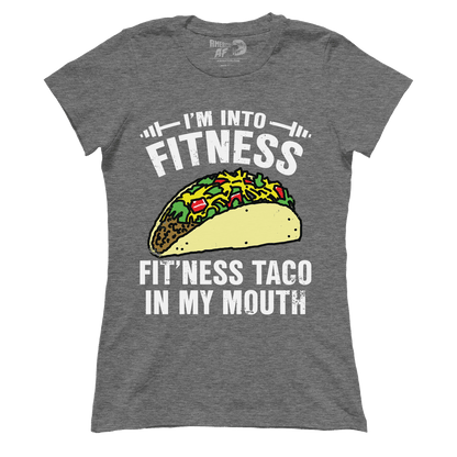 T-shirt Premium Ladies Tee / Heather Gray / S Fitness Taco (Ladies)