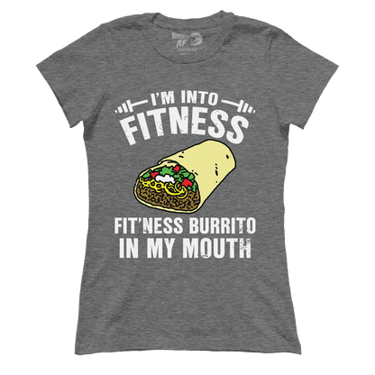 T-shirt Premium Ladies Tee / Heather Gray / S Fitness Burrito (Ladies)
