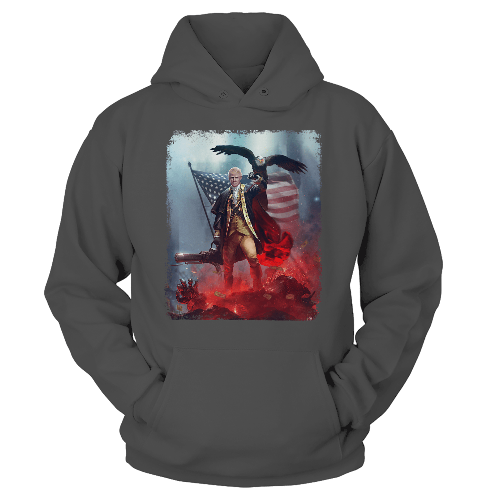 T-shirt Unisex Hoodie / Dark Gray / S Trump's America First (Ladies)