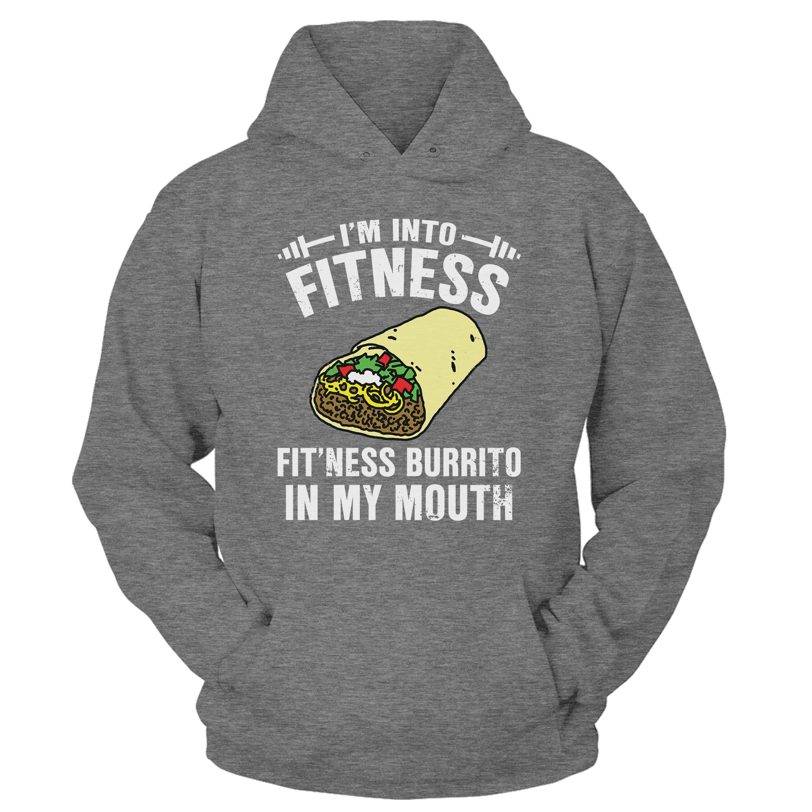 T-shirt Unisex Hoodie / Heather Gray / S Fitness Burrito (Ladies)