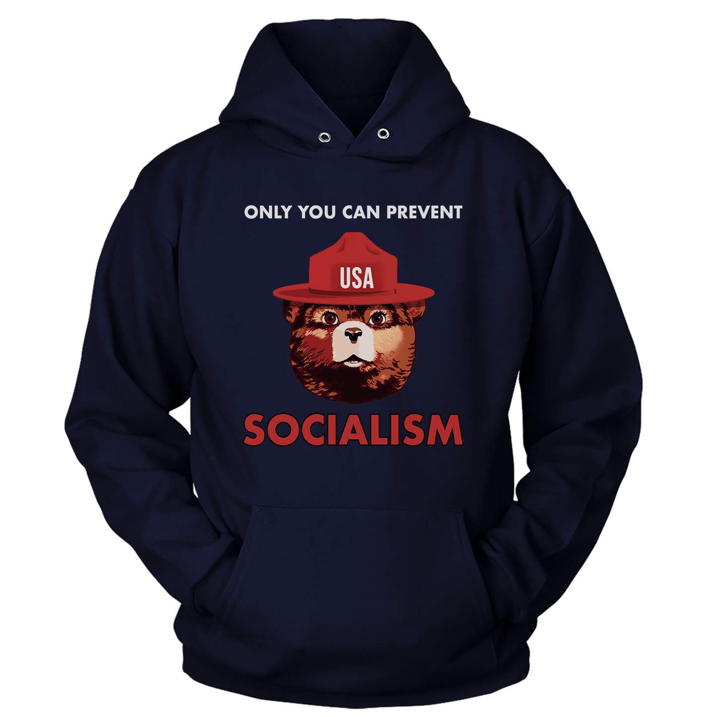 T-shirt Unisex Hoodie / Navy / S USA Bear (Ladies)