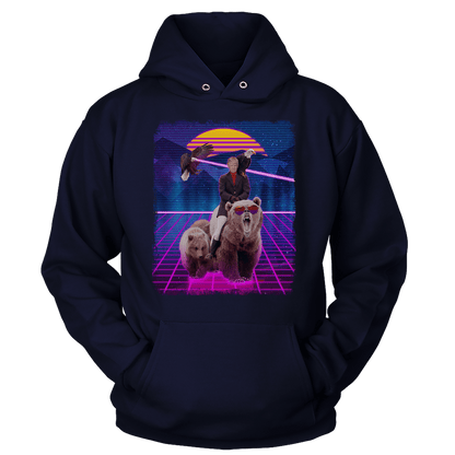 T-shirt Unisex Hoodie / Navy / S Trump on a Bear (Ladies)