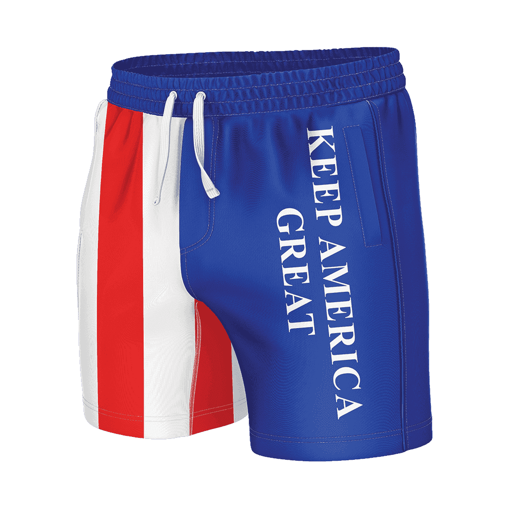 Keep America Great American Flag Swim Trunks American AF AAF
