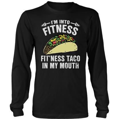 T-shirt Mens Long Sleeve / Black / S Fitness Taco