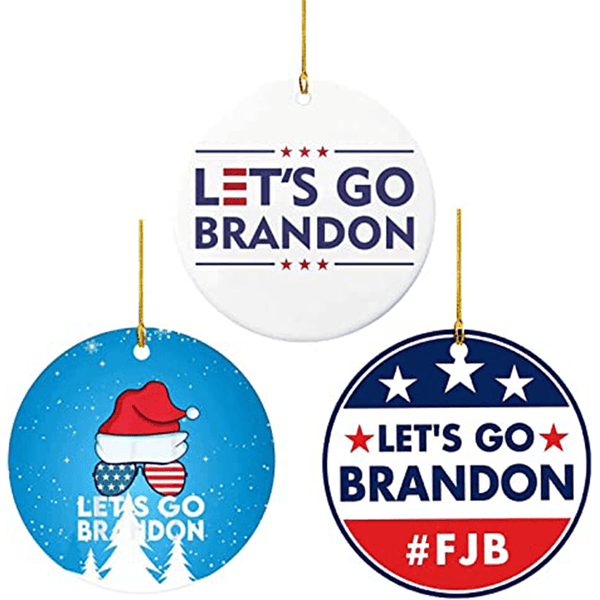 Lets Go Brandon Christmas Ornament 3 Pcs