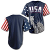 Shirt Custom Blue America Baseball Jersey