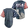 Shirt Custom Blue Camo America Baseball Jersey