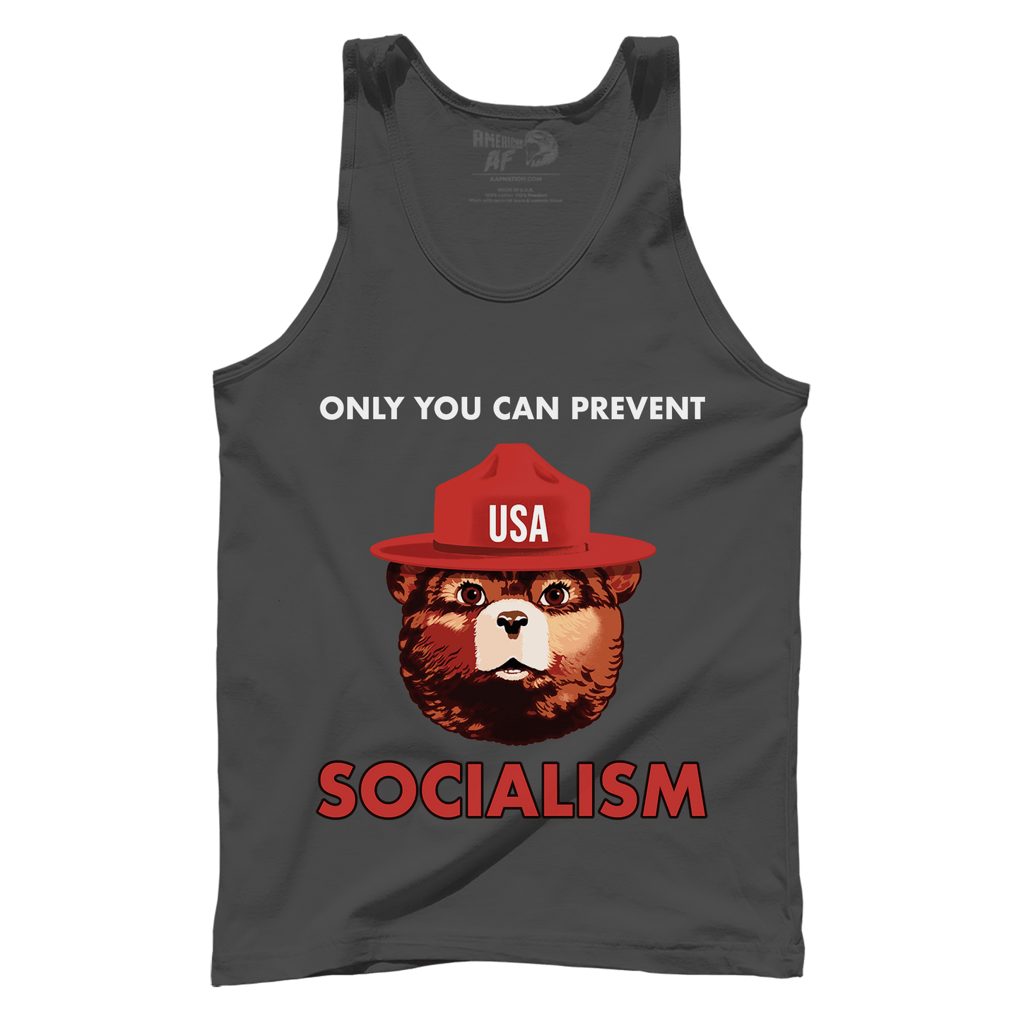 T-shirt Premium Mens Tank / Dark Gray / S USA Bear