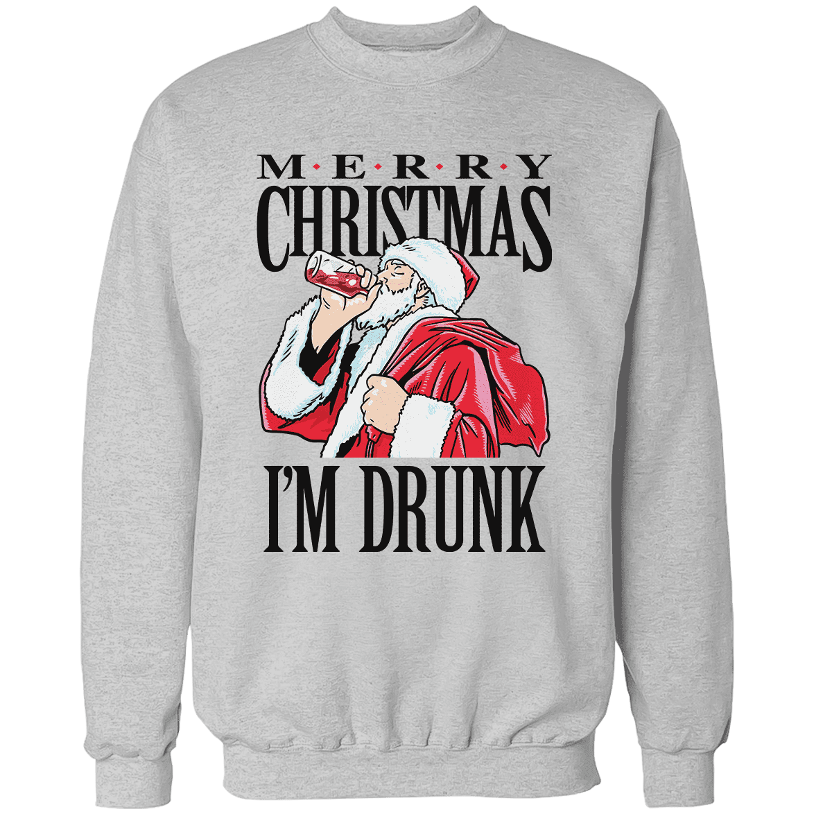 Raglan Premium Sweatshirt / Heather Gray / S Merry Christmas I'm Drunk