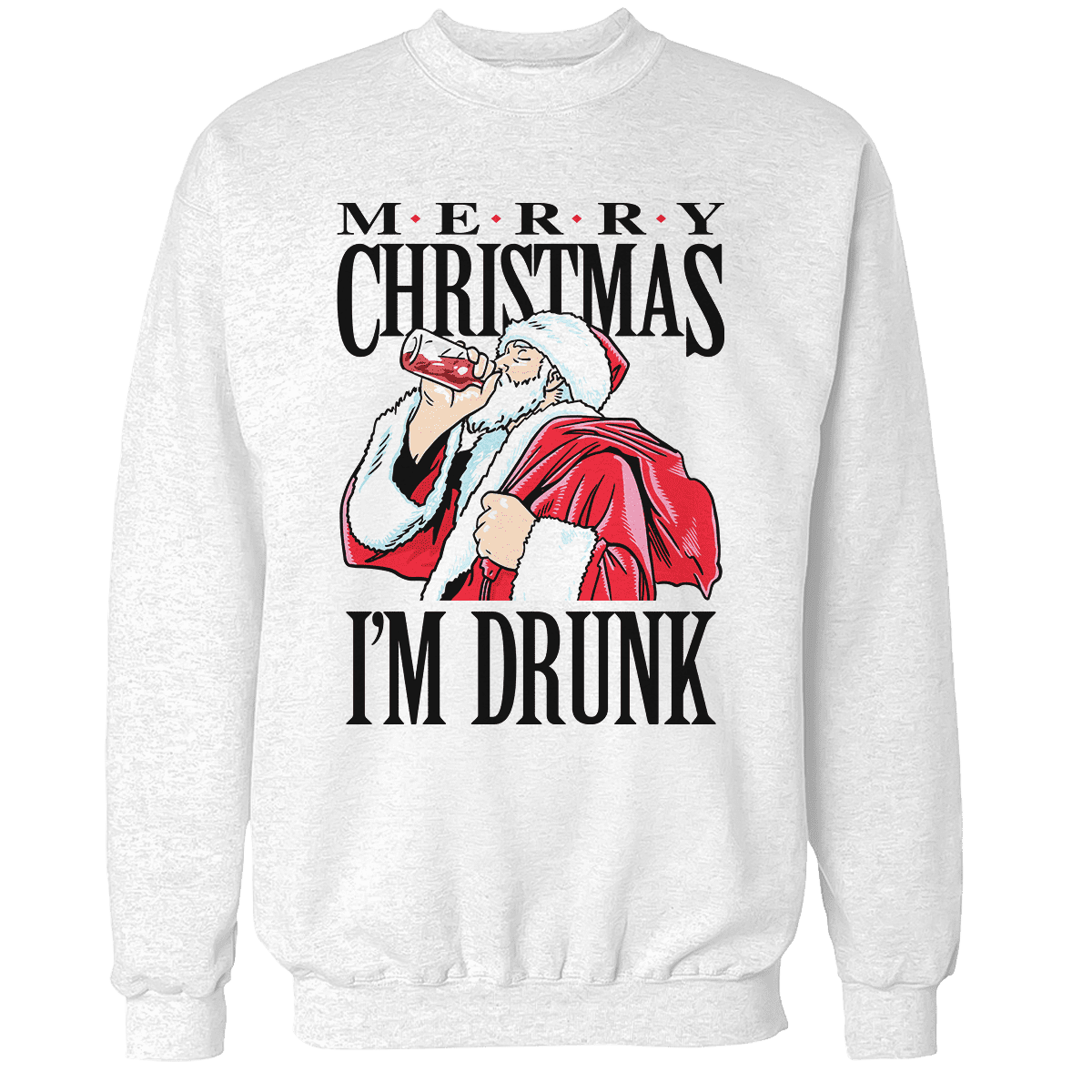 Raglan Premium Sweatshirt / White / S Merry Christmas I'm Drunk