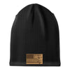 Rifle Flag Leather Patch Beanie