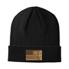 Rifle Flag Leather Patch Beanie
