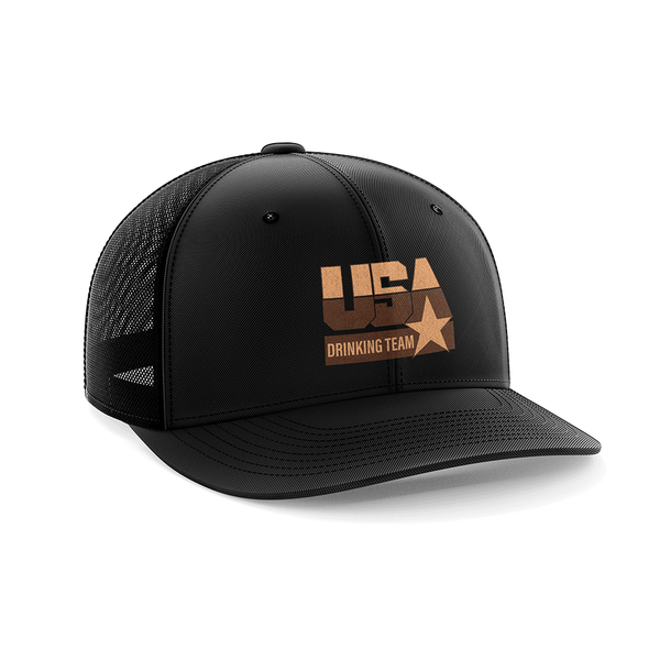 USA Drinking Team Leather Patch Hat