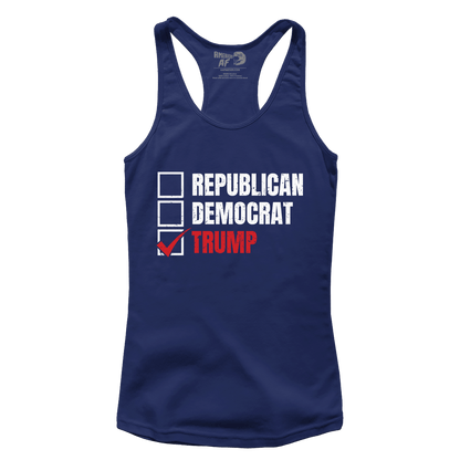 T-shirt Premium Ladies Racerback Tank / Navy / XS Republican Democrat Trump (Ladies)