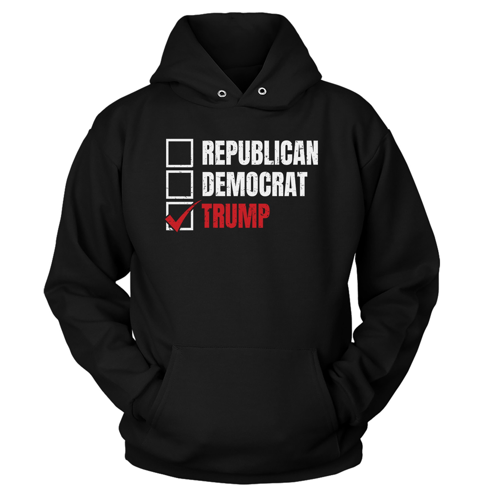 T-shirt Unisex Hoodie / Black / S Republican Democrat Trump (Ladies)