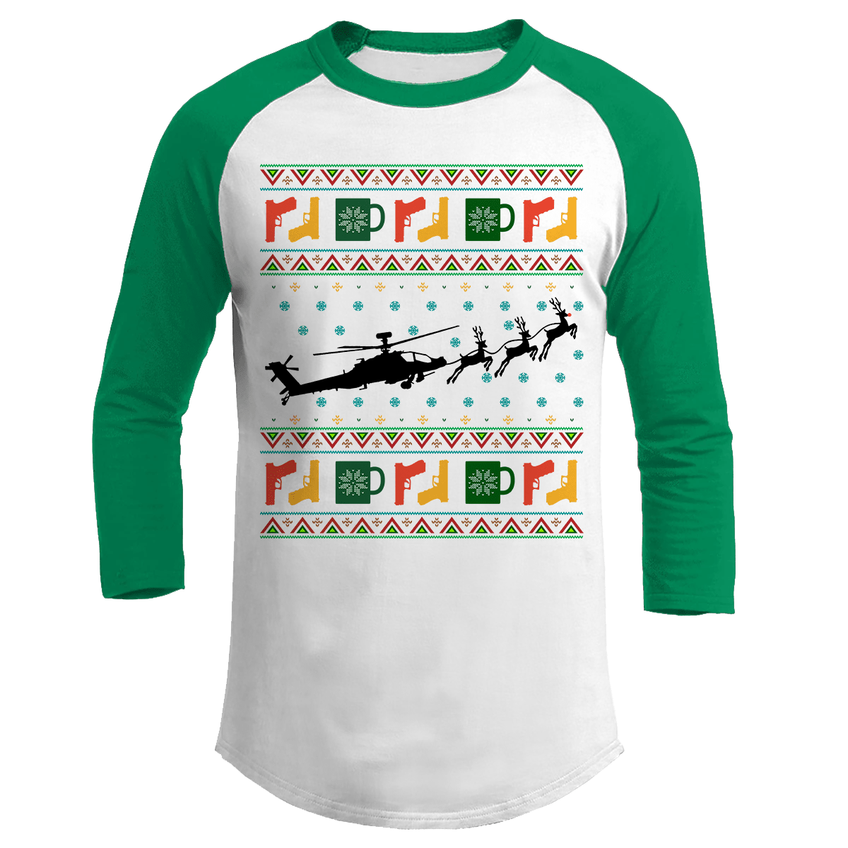 Raglan Raglan / White/Kelly Green / S Santa's Other Ride - Apache