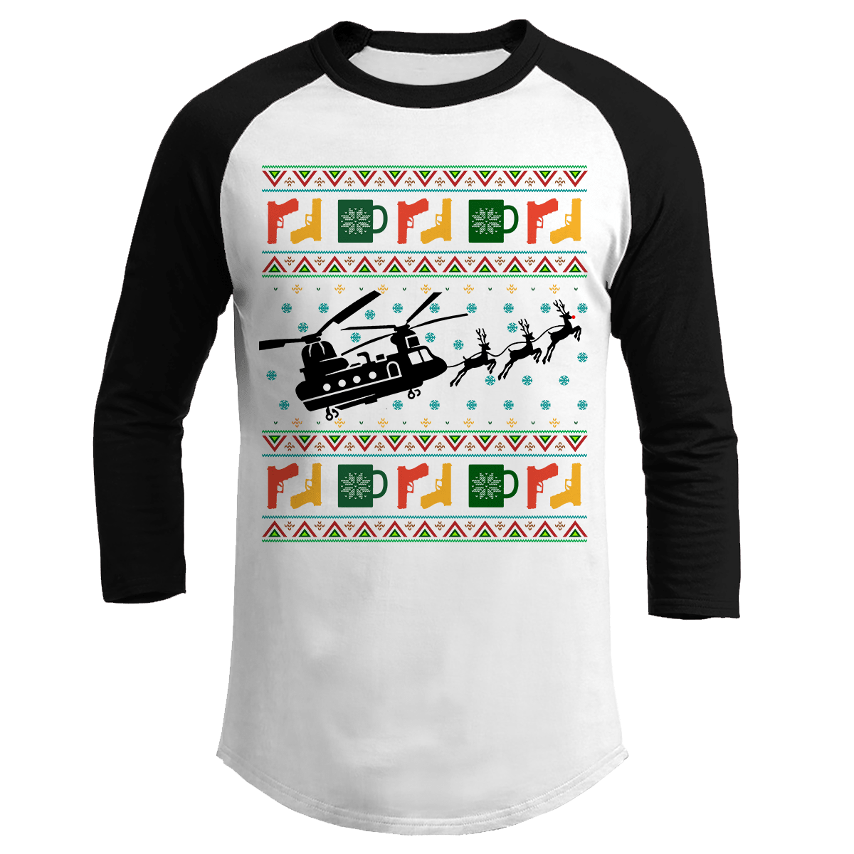 Raglan Raglan / White/Black / S Santa's Other Ride - Chinook (Ladies)