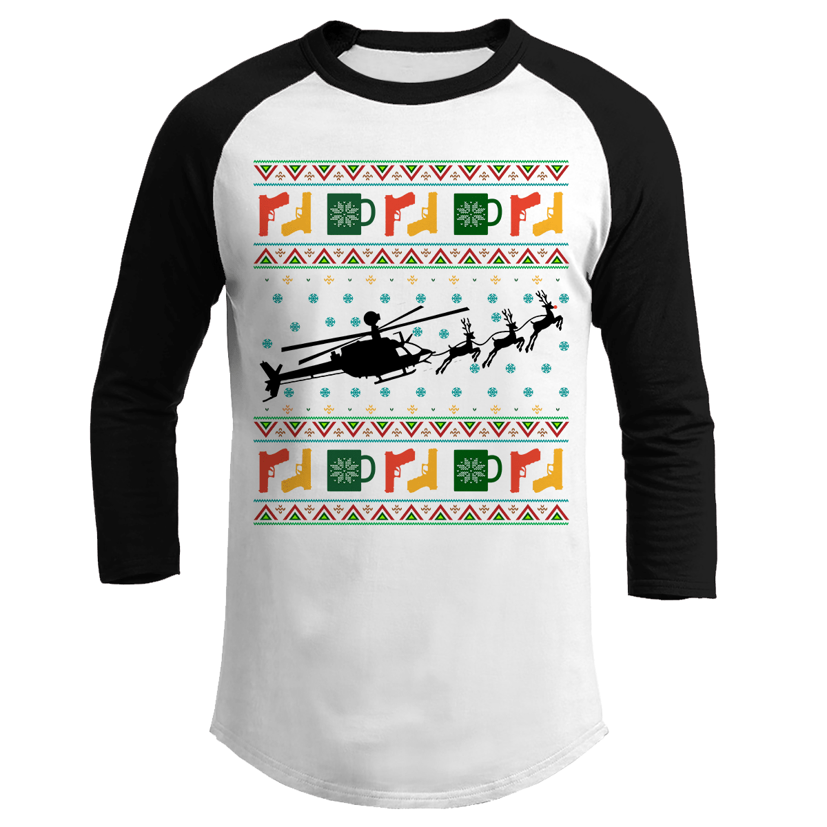Raglan Raglan / White/Black / S Santa's Other Ride - Kiowa