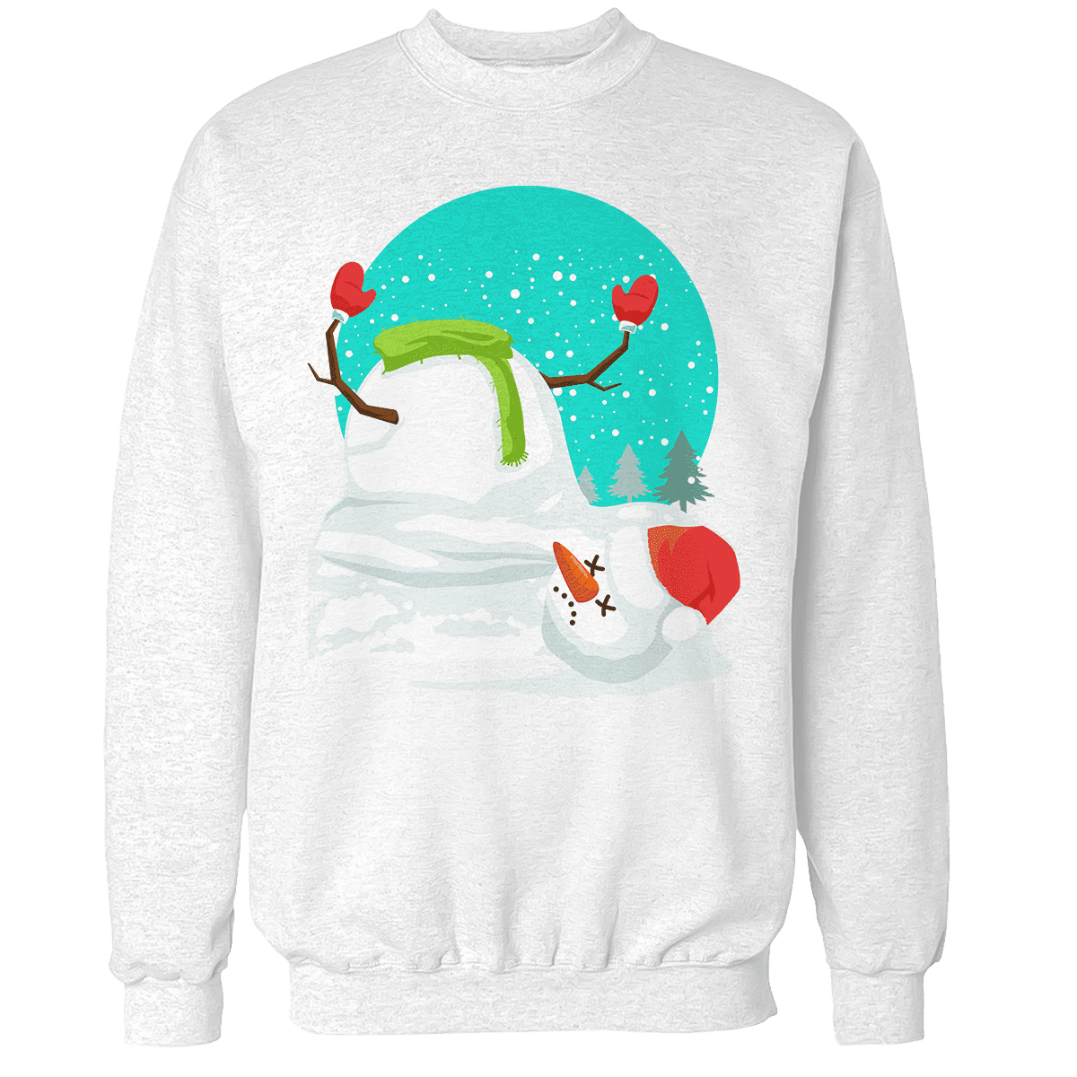 Raglan Premium Sweatshirt / White / S Snowman's Head