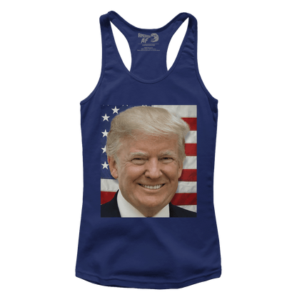 T-shirt Premium Ladies Racerback Tank / Navy / XS Donald Trump's Face V1 (Ladies)