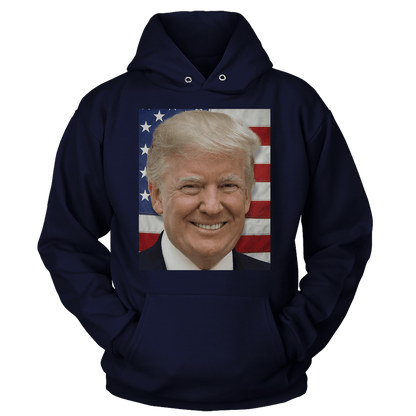 T-shirt Unisex Hoodie / Navy / S Donald Trump's Face V1 (Ladies)