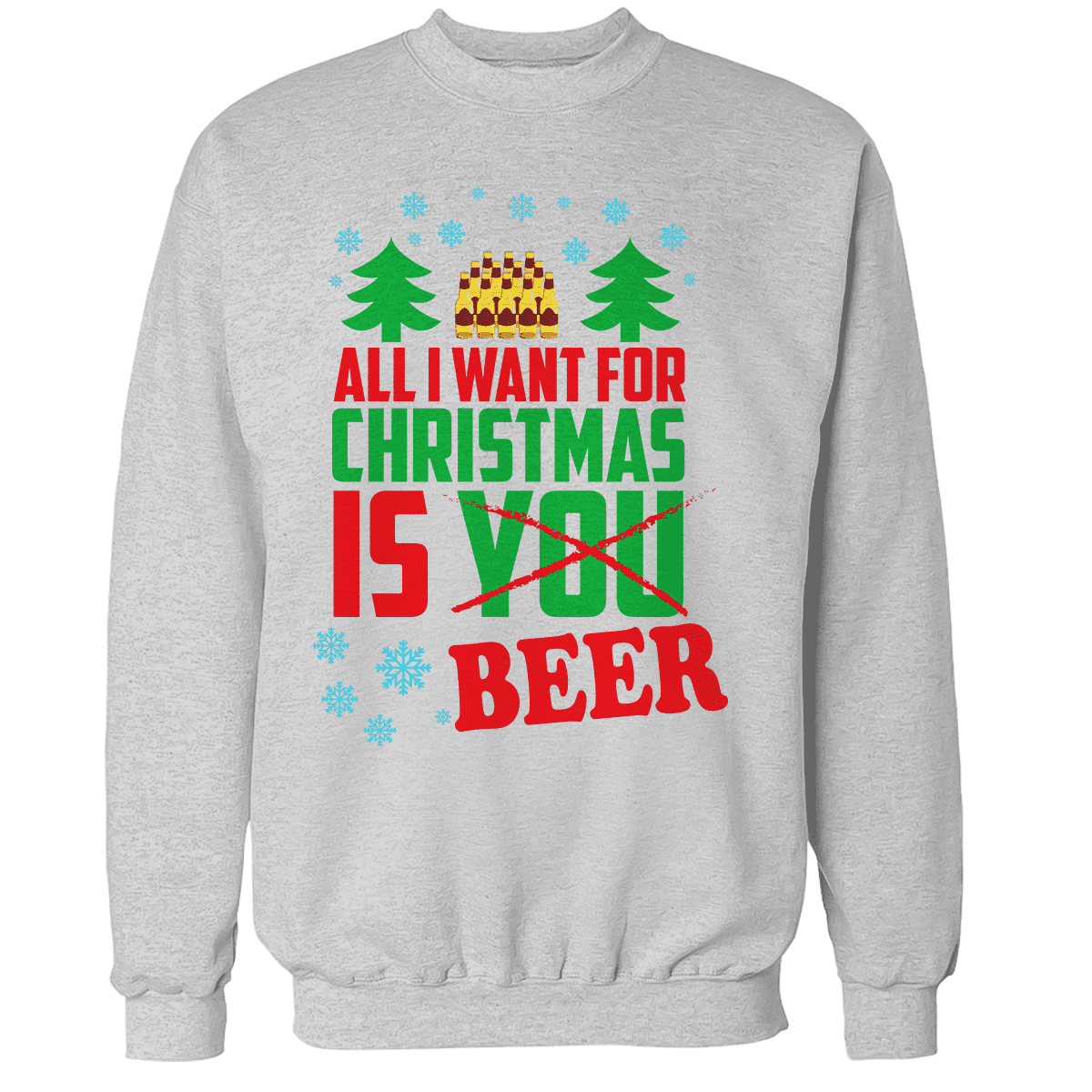Raglan Premium Sweatshirt / Heather Gray / S All I Want is Beer