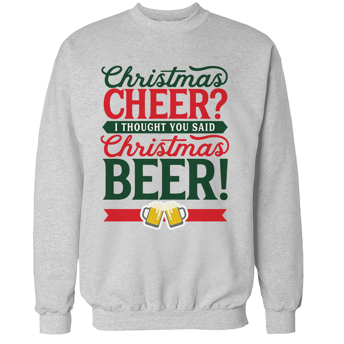 Raglan Premium Sweatshirt / Heather Gray / S Christmas Cheer Christmas Beer