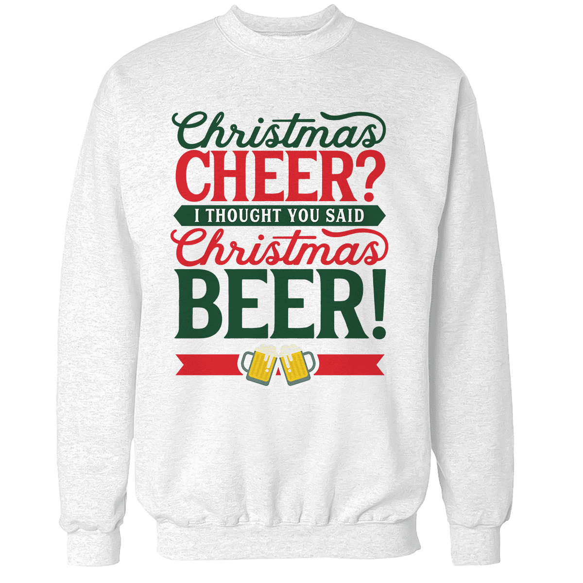 Raglan Premium Sweatshirt / White / S Christmas Cheer Christmas Beer
