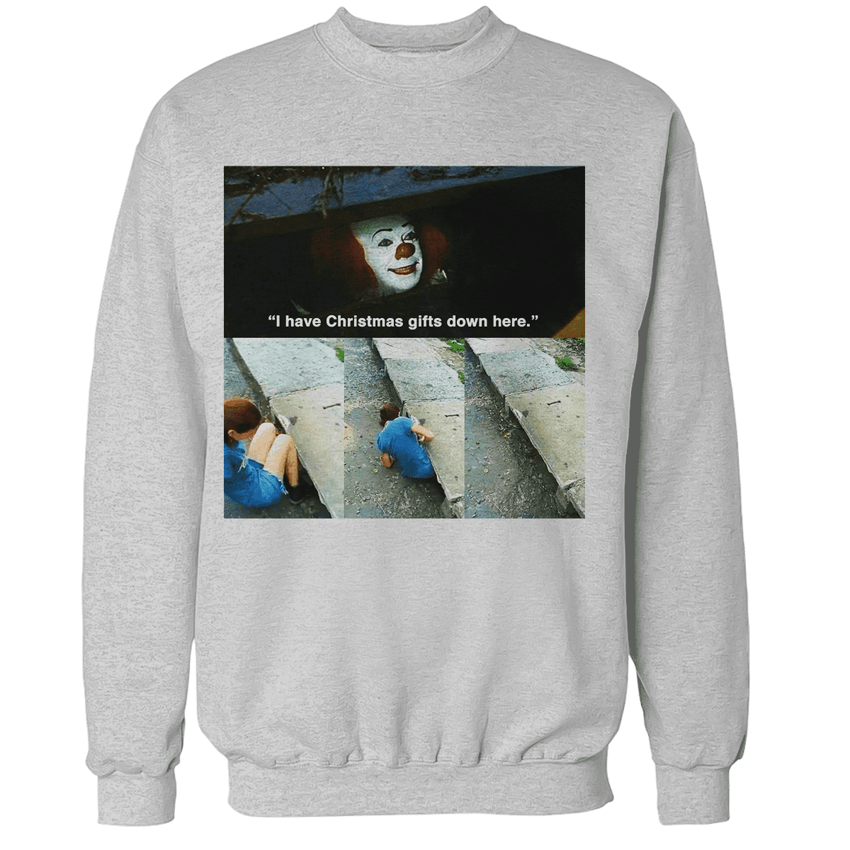 Raglan Premium Sweatshirt / Heather Gray / S Gifts Down Here - Meme