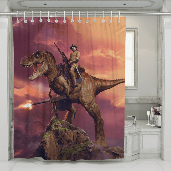 Teddy T-Rex - Shower Curtain