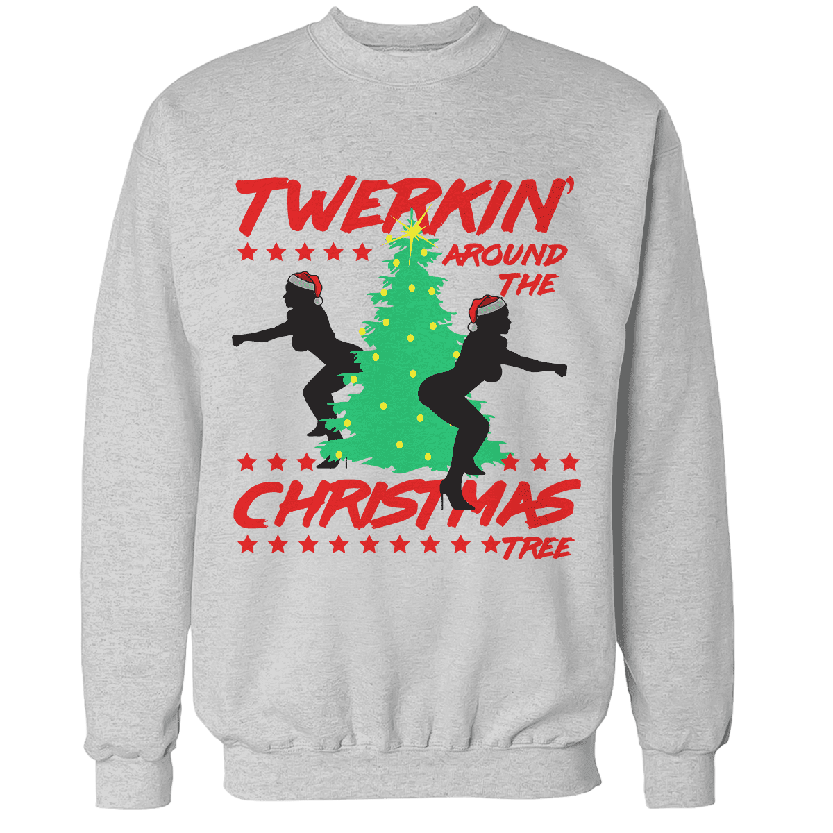 Raglan Premium Sweatshirt / Heather Gray / S Twerking Around The Christmas Tree