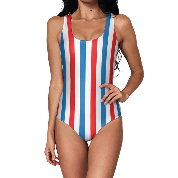 Red Blue Stripes Swimsuit