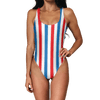 Red Blue Stripes Swimsuit - Modern