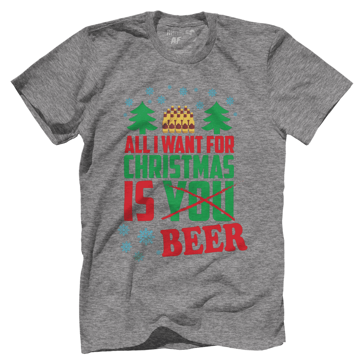Raglan Premium Mens Shirt / Heather Gray / XS All I Want is Beer